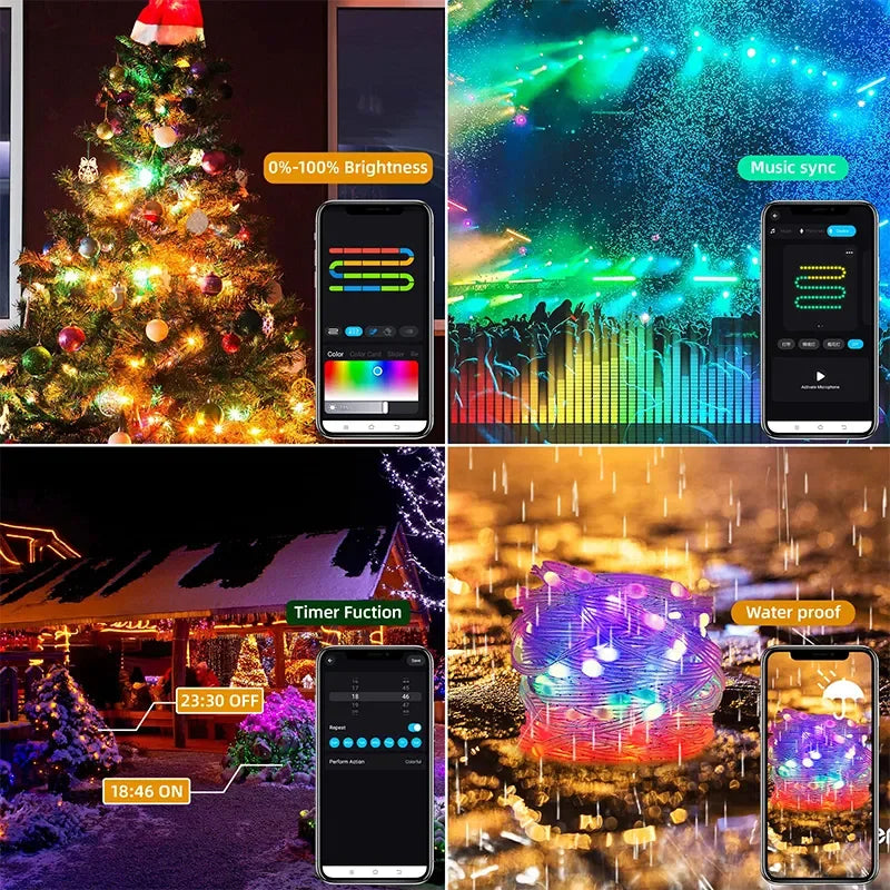 LUCES NAVIDEÑAS LED INTELIGENTES CON CONTROL Y APP