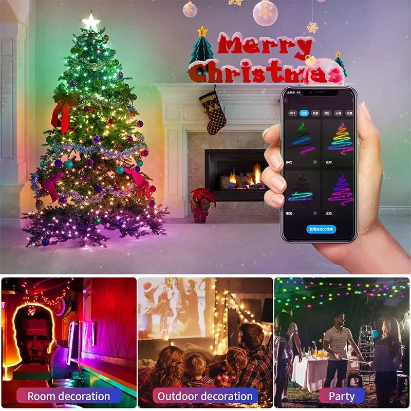 LUCES NAVIDEÑAS LED INTELIGENTES CON CONTROL Y APP